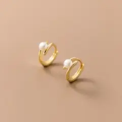 新作♡　ゴールド　パール　レディース　ピアス　リング　フープ　フォーマル