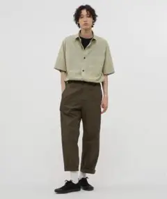 MHL.　マーガレットハウエル 2025SS 綿 パンツ　トラウザーズ　茶　Ｌ