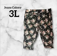 Jeans Colony 【3L】 フラワー 花柄 ショートパンツ ハーフパンツ