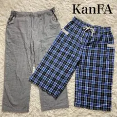 関西ファッション連合　ハーフパンツ　セット　グレー　ブルー　チェック　M〜L