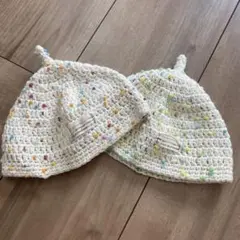 ベビー用カラフルドットどんぐり帽子2個セット　双子コーデ