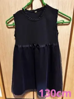 ワンピース　ノースリーブ　おしゃれ　ネイビー　130cm