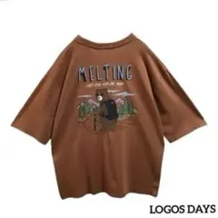 LOGOSDAYSロゴス デイズTシャツクマキャンプバックプリント刺繍ロゴ古着