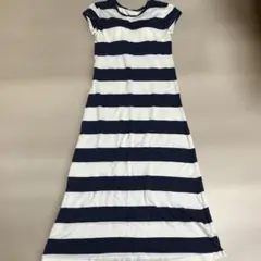 UNIQLO ユニクロ　ストライプ 半袖 ロングワンピース ブラトップ付