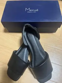 Menuè ブラック スライドサンダル 23.5cm