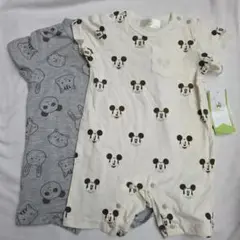 【新品】ミッキー　動物 ロンパース　セット　半袖　80　Disney