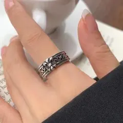 クロス リング シルバー 925 刻印 フリーサイズ