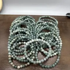 天然石　翡翠　ヒスイ　手作り　ブルー系 ビーズブレスレット