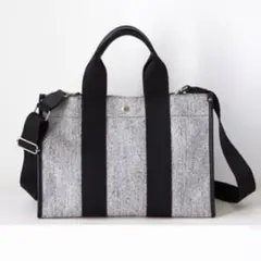 【極美品】TOPKAPI トリム　キャンバス　トートバッグ　2way グレー