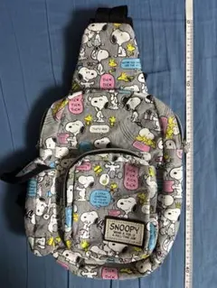 PEANUTS スヌーピー ボディバッグ グレー