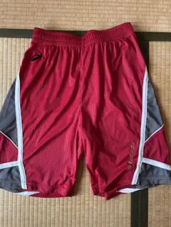 バスケットボールパンツ 赤 asics
