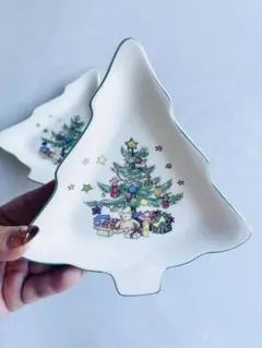 NIKKO ニッコー クリスマスツリー型 プレート 食器 2枚セット