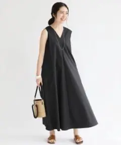 【新品・未着用・タグ有】IENA／コットンリヨセルVネックワンピース