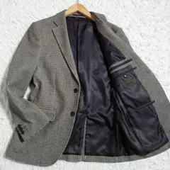 美品　BENSALINA　テーラードジャケット　千鳥柄　総柄　白黒　S