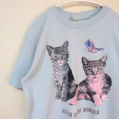 90年代 シングルステッチ　猫Tシャツ　アート　アメリカ製