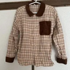 新品　トップバリュ　キッズ　秋春　チェック柄シャツ　120 綿100%