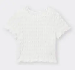 GU ホワイト 半袖 シャーリングT XL