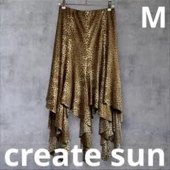 create sun ヒョウ柄 アシンメトリースカート 個性派