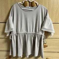 【新品未使用】アンジュシャルム 半袖チュニック Lサイズ　ベージュ