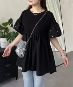 プロズヴェール パールバルーンスリーブドッキングペプラムTシャツ