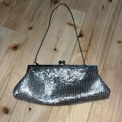 シルバー スパンコール クラッチバッグ