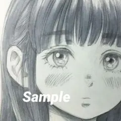 手描きイラスト 少女 オリジナル 夏