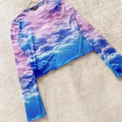 【Horoscopez】美品　ホロスコープ　雲　空　柄シアートップス