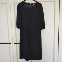 【夏用】ブラックフォーマル ワンピース 7号 七分袖 膝丈 礼服 喪服