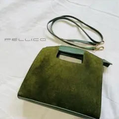 【美品】PELLICO 2way ハンドバッグ ショルダーバッグ スエード