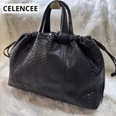 celencee セレンシー パイソン ハンドバッグ 黒 ブラック