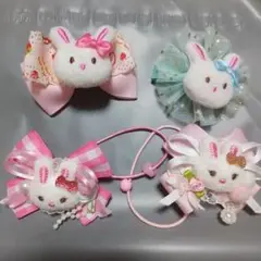 ウサギデザインのヘアアクセサリーセット