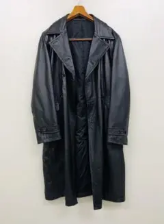 CIGAR BRANCH 羊革 ブラック トレンチロングコート L