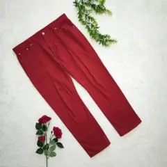 GU ジーユー【SIZE 36】赤いスリムフィットデニムジーンズ ジーパン