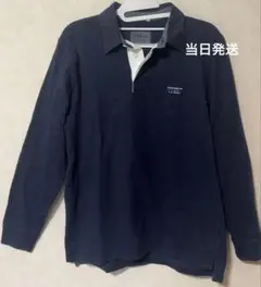 エルエルビーン　l.l.bean ラガーシャツ　ポロシャツ　長袖　紺　ロンt