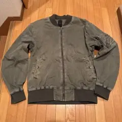 短丈 フライトジャケット MA-1 似 オリーブグリーン フルジップ 人気