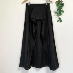 黒 個性的 ロングスカート ブラック フレア お洒落 ゴスロリ