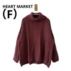 0847 HEART MARKETハートマーケットタートルネックセーターボルドー