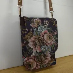 フラップ付きショルダーバッグ(コブラン織り)