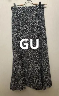 GU フラワープリント　ロングスカート Ｌサイズ　丈100cm