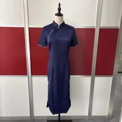 ネイビー チャイナドレス スタイル