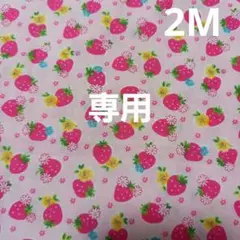 松山敦子生地　いちご柄　ブルー　1M　キューティーベリー　yuwa　いちご生地