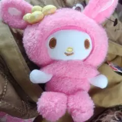 マイメロディ ぬいぐるみキーホルダー ピンク 約10cm