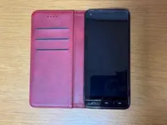 UQ mobile BASIO KYV47 ワインレッド 手帳型ケース付き