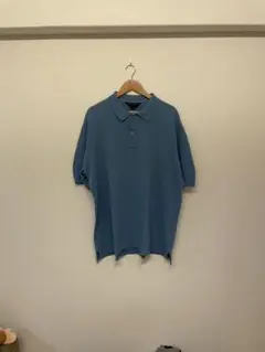 90s LAND'S END USA製　ブルーポロシャツ