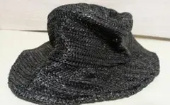黒のストローハット 59cm