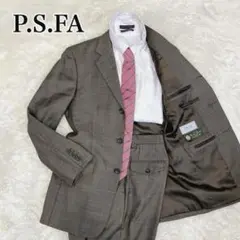 【美品】P.S.FA セットアップ チェック柄 ブラウン M