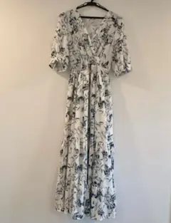 CHICWISH 花柄ラッフルカシュクールワンピース