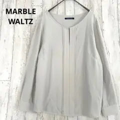 マーブルワルツ MARBLE WALTS長袖 ノーカラー ブラウス【M】タック