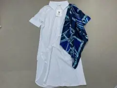 K05268）新品CLASSIC FASHION スカーフ柄ドッキングワンピース