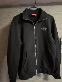 DIESEL ブラック ジップアップ スウェット